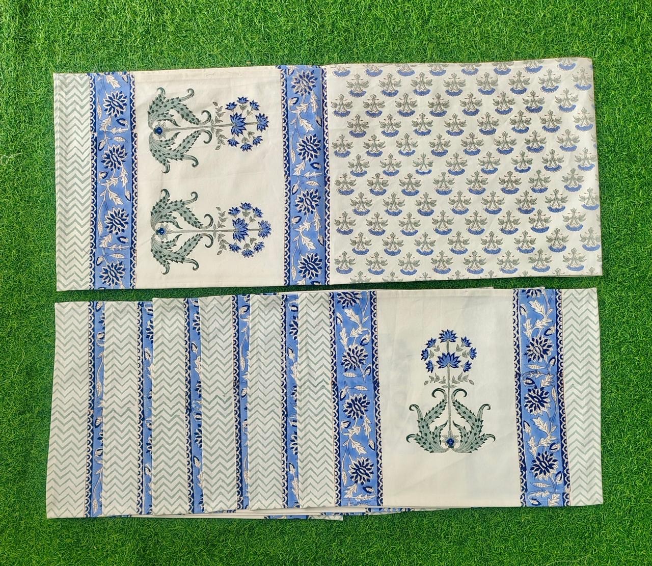 Hand Block Printed Cotton Table Runner - Jaipuri Canvas Fabric