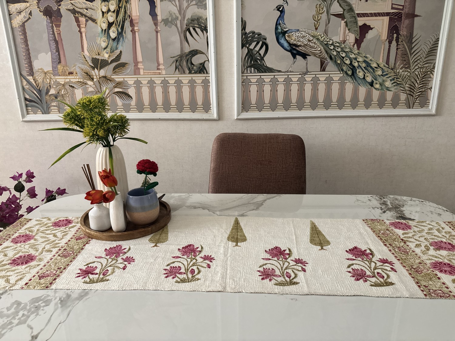 Handcrafted Indian Table Runner – Jute, 14x72 Inches, Elegant Design